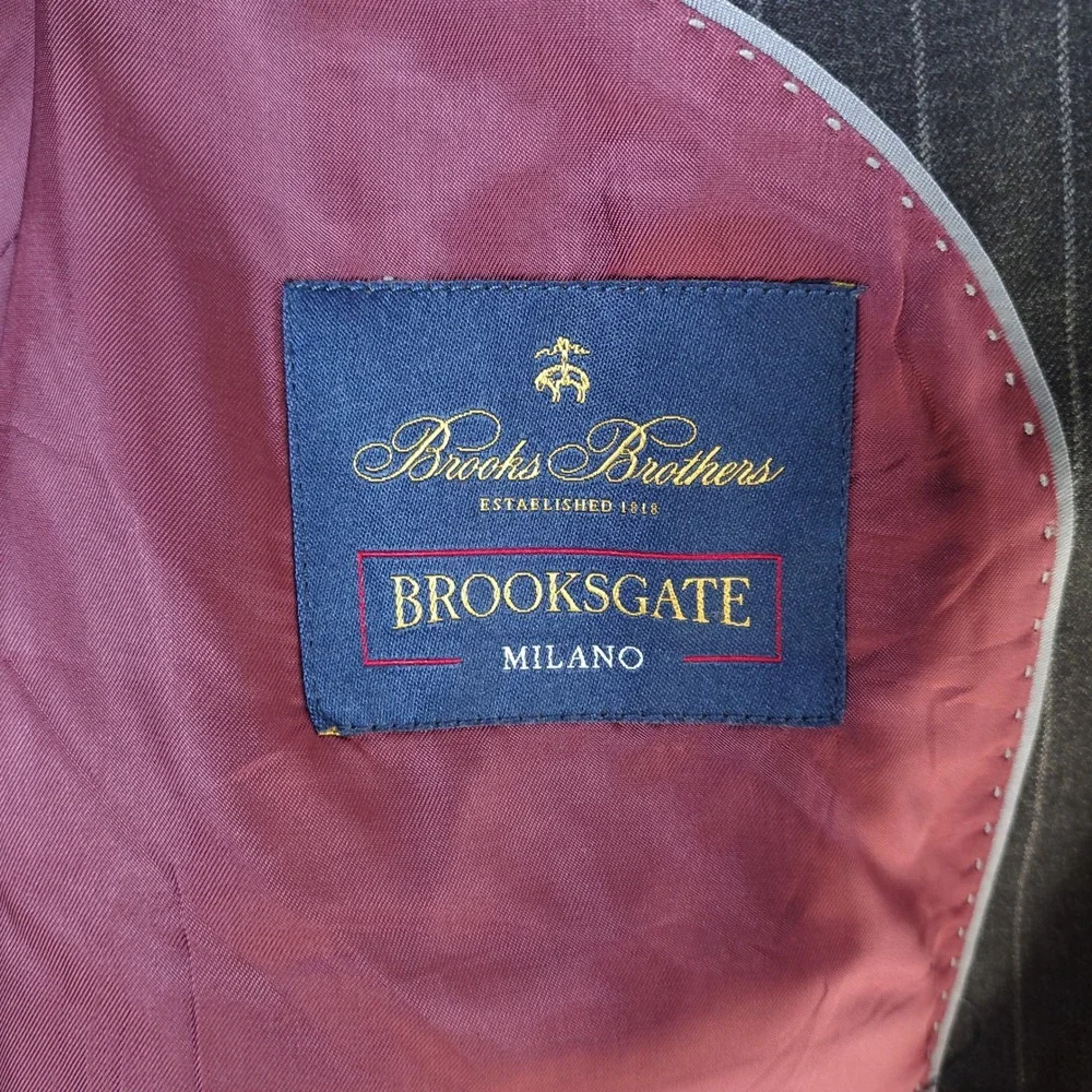 Brooks Brothers Brooksgate Milano Pinstripe Blazer Canali Wool 42R